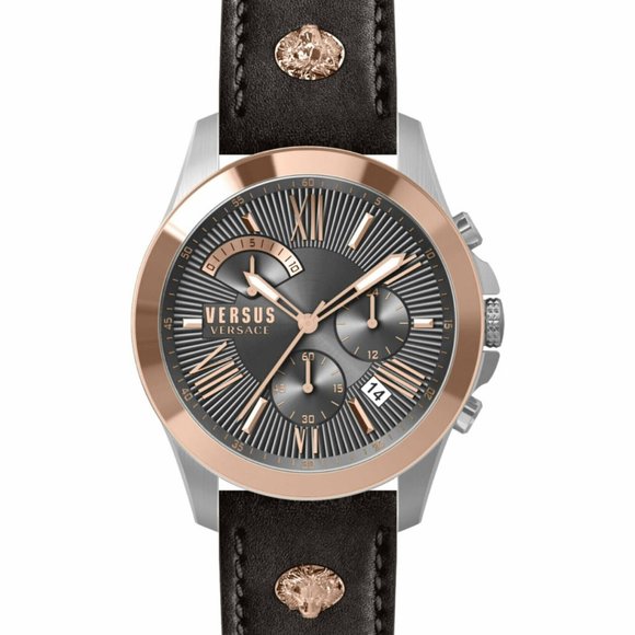 🔥New Versace Men's Grey 44mm Watch! New!